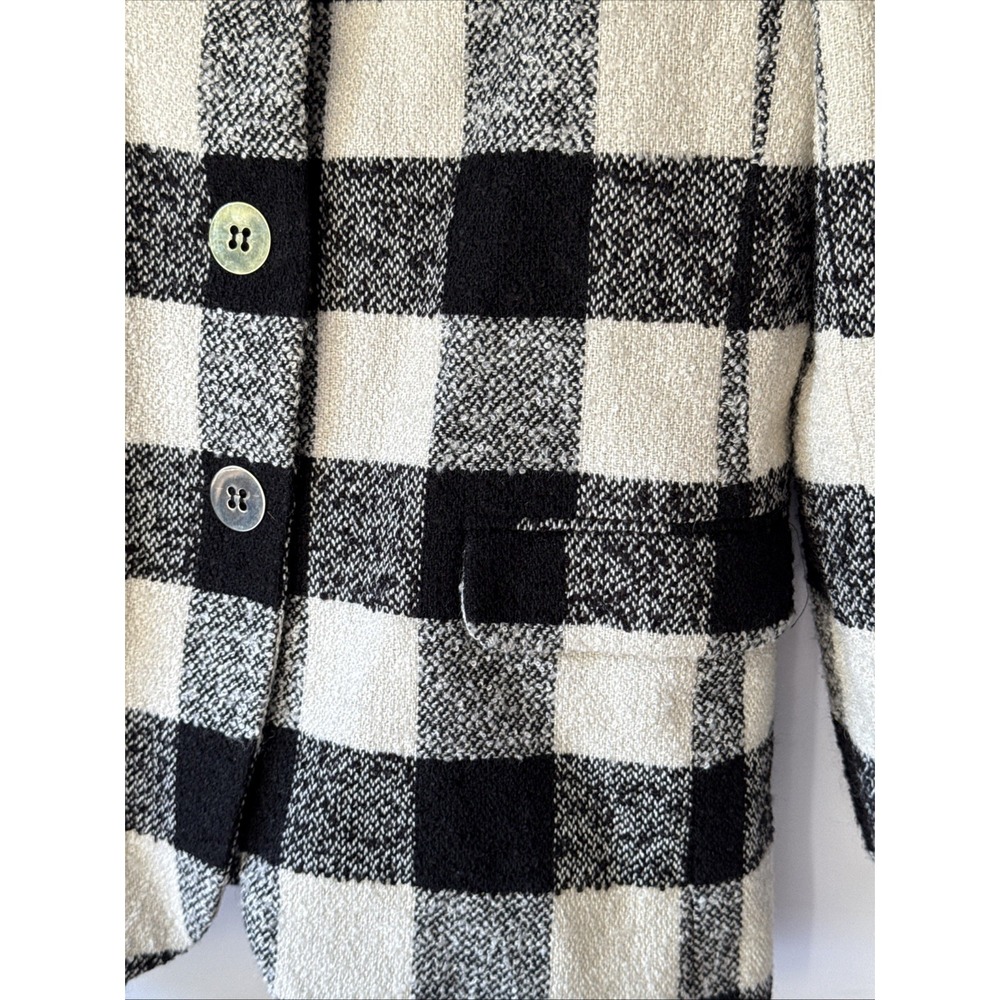 VTG The Limited Black/Cream Buffalo Plaid Jacket Medium 40" Chest - Picture 3 of 5